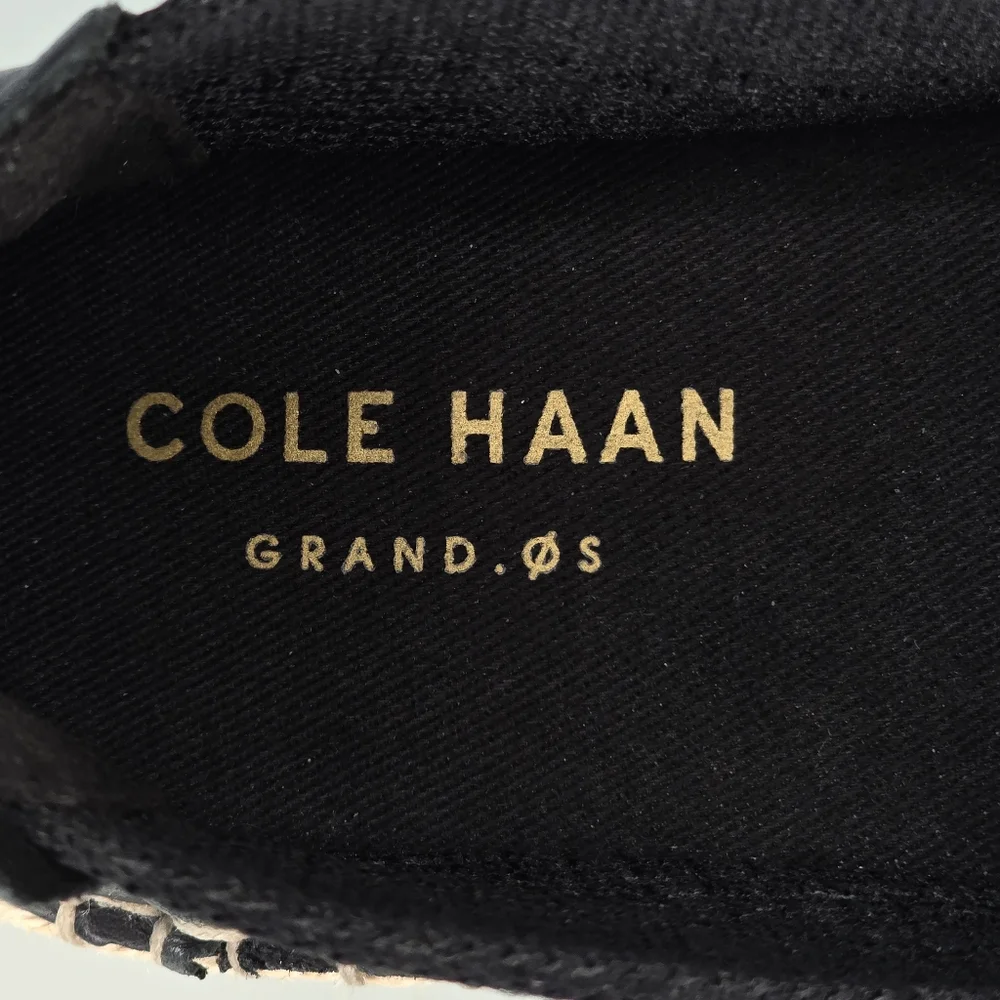 Cole Haan Cloudfeel Stitchlite Espadrille Slip-On Flats Black Knit Size 5.5